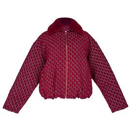 Giacca bomber Gucci GG Shadow in tweed rosso di lana