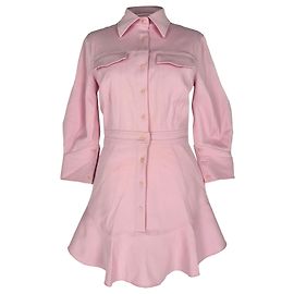Autre Marque Vestido camisa mini de piqué de algodón rosa Brandon Maxwell