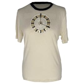 Chanel 20C Lace Clock Kurzarm-T-Shirt aus weißer Viskose