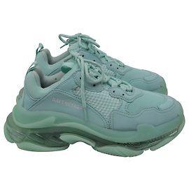 Zapatillas Balenciaga Triple S suela transparente en poliéster Mint
