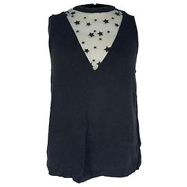 Blusa sin mangas Harlow Star Mesh en viscosa negra de A.L.C