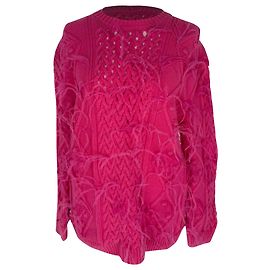 Valentino Garavani Strickpullover mit Federdetails aus rosa Wolle