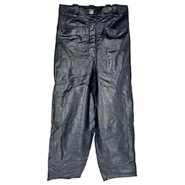 Chanel Trousers in Black Lambskin Leather