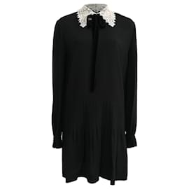 Saint Laurent Lace Collar Mini Dress in Black Acetate - Yves Saint Laurent