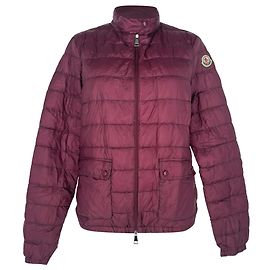 Chaqueta de plumón Moncler Lans Zip-Up en poliamida color burdeos