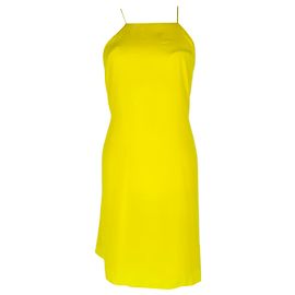 Vestido mini sin mangas Ralph Lauren en poliéster amarillo