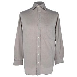 Giorgio Armani Le Collezioni Button-Down-Hemd aus beigem Baumwollstoff