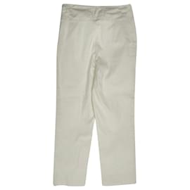 Pantalones de pierna recta Chanel en algodón marfil