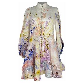 Zimmermann Robe courte Citrus Garden de Zimmerman en lin multicolore