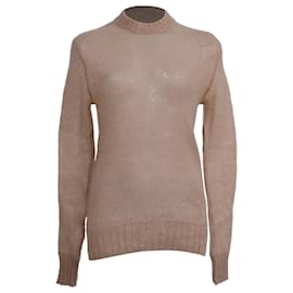 Acne Studios Rundhalspullover aus beigem Mohair