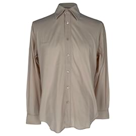 Camicia con bottoni Prada in cotone beige