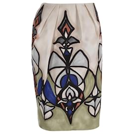 Marni Printed Pencil Midi Skirt in Multicolor Cotton