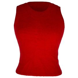 Alice + Olivia Sheared Tank Top aus rotem Nylon