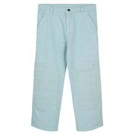 Dior Pantaloni dritti ricamati blu turchese per BAMBINI