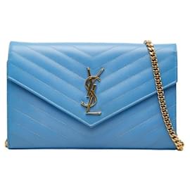 Borsa a tracolla portafoglio con catena Cassandra Envelope di Saint Laurent