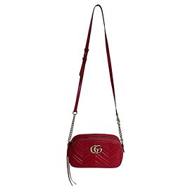 Borsa a tracolla in pelle rossa Gucci