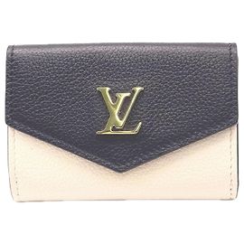 Cartera tríptico Portefeuille Lock Mini en piel de becerro granulado Louis Vuitton