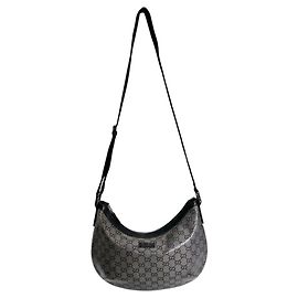 Borsa a tracolla Gucci in pelle GG Crystal nero rosso bianco