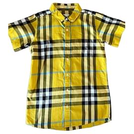 Camicia a maniche corte a quadri per bambini Burberry