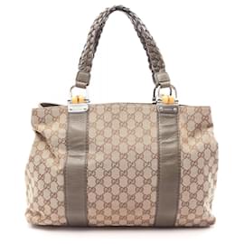 Borsa Tote Gucci Bamboo GG Canvas