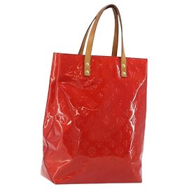 LOUIS VUITTON Bolso Monogram Vernis Reade MM Rojo Rouge M91086 LV Auth ep15522