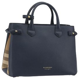 Borsa a mano BURBERRY in pelle Navy Beige Auth 192751A