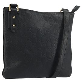 Borsa GUCCI GG Canvas Guccissima in Pelle Outlet Nero Oro 239347 Auth bs36276