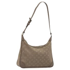 LOUIS VUITTON Borsa a mano Little Boulogne in raso Monogram Beige M92143 Auth 194553A