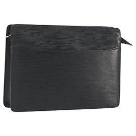 LOUIS VUITTON Epi Pochette Homme Cartera Negra M52522 LV Auth ep15569