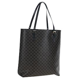 Céline Borsa Tote CELINE Macadam Canvas PVC Pelle Nera Oro Auth 191814V