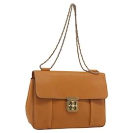 Borsa a Spalla con Catena Chloe Elsie in Pelle Marrone con Dettagli Dorati Auth BA14148V - Chloé