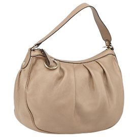 Borsa a Spalla GUCCI Sukey in Pelle Champagne Gold 232955 Auth ep15604