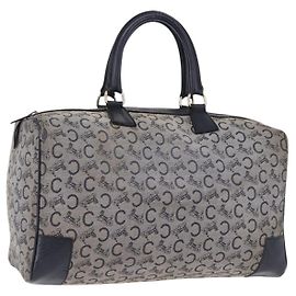 Céline Borsa Boston CELINE C Sulky in tela Navy e finiture oro Auth ep15354