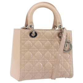 Borsa Christian Dior Lady Dior Canage Large in pelle vernice 2way Rosa Autentica 193127