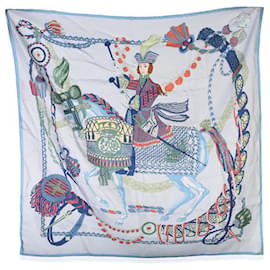 Hermès Seidentuch Bleu Ciel Le Timbalier 90