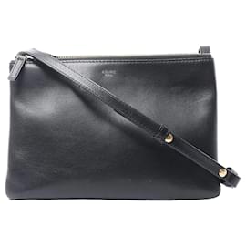 Borsa a tracolla piccola in pelle Trio di Celine, nero - Céline
