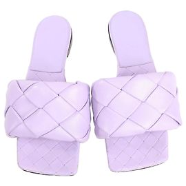 Sandalias Lido Intrecciato en piel Bottega Veneta, Púrpura, Talla 37 EU
