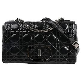 Borsa a tracolla Caro in pelle Dior nera