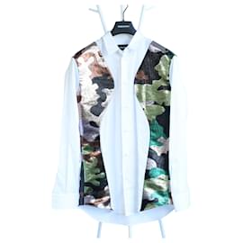 Dsquared2 Camouflage Panel Weißes Hemd, 48 IT