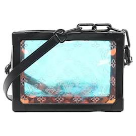 Borsa a tracolla Louis Vuitton Soft Trunk Monogram Prism nera x Olografica M55932