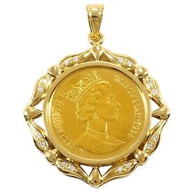 Autre Marque Pendente in oro giallo K24 e diamante