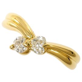 Autre Marque 18K Yellow Gold Band Ring with Diamond