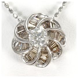 Autre Marque Collana in oro bianco 18K con diamante marrone