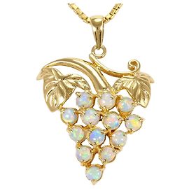 Autre Marque Colar de ouro amarelo 18K com opala