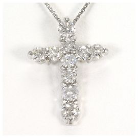 Autre Marque Collar de platino con colgante de diamante