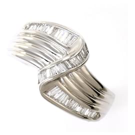 Anel de banda em platina PT900 com diamante - Autre Marque
