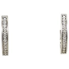 Autre Marque 18K Weißgold Diamant Creolen-Ohrringe