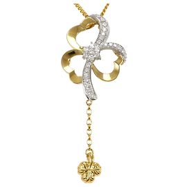 Autre Marque Collana in oro giallo 18K e platino con diamante