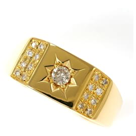 18K Gelbgold-Ring mit Diamant - Autre Marque