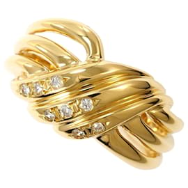 Autre Marque Anello a fascia in oro giallo 18K con diamante